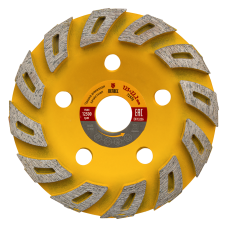 Чашка алмазная зачистная DENZEL 72970, турбо, 125 мм Чашка алмазная зачистная DENZEL 72970, турбо, 125 мм