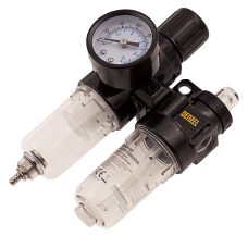 Блок подготовки воздуха регулятор-фильтр-лубрикатор DENZEL FLR1500, 10 бар, 1500 л/мин, 1/4 Блок подготовки воздуха регулятор-фильтр-лубрикатор DENZEL FLR1500, 10 бар, 1500 л/мин, 1/4