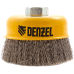 Щетка для УШМ DENZEL 746053, 100 мм, «чашка», витая нержавеющая проволока 0.3 мм, М14 Щетка для УШМ DENZEL 746053, 100 мм, «чашка», витая нержавеющая проволока 0.3 мм, М14