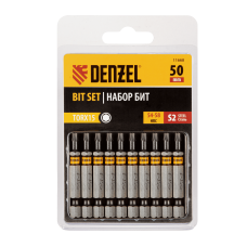 Бита DENZEL TX 15х50, сталь S2, шестигранный профиль, 10 шт. Е 6,3 Бита DENZEL TX 15х50, сталь S2, шестигранный профиль, 10 шт. Е 6,3