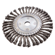 Щетка для УШМ DENZEL 746383, 200 мм, «плоская», крученая нержавеющая проволока 0.5 мм, посадка 22.2 мм Щетка для УШМ DENZEL 746383, 200 мм, «плоская», крученая нержавеющая проволока 0.5 мм, посадка 22.2 мм