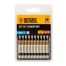 Бита DENZEL SL6,0х50, сталь S2, шестигранный профиль, 10 шт. Е 6,3 Бита DENZEL SL6,0х50, сталь S2, шестигранный профиль, 10 шт. Е 6,3