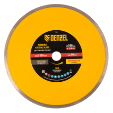 Диск алмазный сплошной DENZEL супертонкий, 300 х 25,4 мм, горячее прессование, мокрое резание Диск алмазный сплошной DENZEL супертонкий, 300 х 25,4 мм, горячее прессование, мокрое резание
