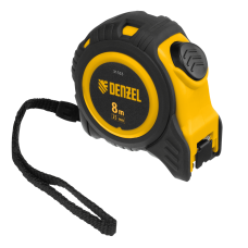 Рулетка DENZEL 8м х 25мм, обрезиненный корпус, автоматическая фиксация Рулетка DENZEL 8м х 25мм, обрезиненный корпус, автоматическая фиксация
