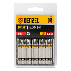 Бита DENZEL PH3х50, сталь S2, шестигранный профиль, 10 шт. Е 6,3 Бита DENZEL PH3х50, сталь S2, шестигранный профиль, 10 шт. Е 6,3