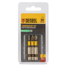 Набор бит комбинированный DENZEL 3 шт., PZ1, PZ2, PZ3, 50 мм, сталь S2 Набор бит комбинированный DENZEL 3 шт., PZ1, PZ2, PZ3, 50 мм, сталь S2