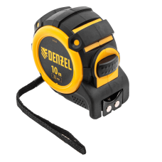 Рулетка DENZEL 31525 10м х 32мм, автоматич. фиксац., нейлон. покрытие, магнит. зацеп, двухстор. разметка Рулетка DENZEL 31525 10м х 32мм, автоматич. фиксац., нейлон. покрытие, магнит. зацеп, двухстор. разметка