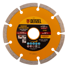Диск алмазный отрезной DENZEL73101, сегментный, 125 x 22.2 мм, сухая резка Диск алмазный отрезной DENZEL73101, сегментный, 125 x 22.2 мм, сухая резка