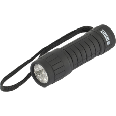 Светодиодный фонарь DENZEL 92610, черный корпус с мягким покрытием, 9 Led, 3 х ААА Светодиодный фонарь DENZEL 92610, черный корпус с мягким покрытием, 9 Led, 3 х ААА