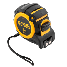 Рулетка DENZEL 31524 8м х 32мм, автоматич. фиксац., нейлон. покрытие, магнит. зацеп, двухстор. разметка Рулетка DENZEL 31524 8м х 32мм, автоматич. фиксац., нейлон. покрытие, магнит. зацеп, двухстор. разметка