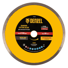 Диск алмазный сплошной DENZEL супертонкий, 250 х 25,4 мм, горячее прессование, мокрое резание Диск алмазный сплошной DENZEL супертонкий, 250 х 25,4 мм, горячее прессование, мокрое резание