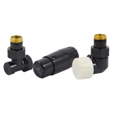 Комплект трехосевой SCHLOSSER STANDARD MINI 1/2" правый, Ral 9005, с термоголовкой MINI M30x1,5 Комплект трехосевой SCHLOSSER STANDARD MINI 1/2" правый, Ral 9005, с термоголовкой MINI M30x1,5