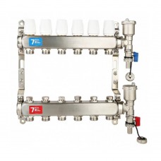 Группа коллект. VIEIR 1"х6х3/4" без/расходомер, с дренаж. кр, воздухоотвод., нерж.сталь VR115-06А Группа коллект. VIEIR 1"х6х3/4" без/расходомер, с дренаж. кр, воздухоотвод., нерж.сталь VR115-06А