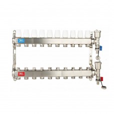 Группа коллект. VIEIR 1"х10х3/4" без/расходомер, с дренаж. кр, воздухоотвод., нерж. ст VR115-10A Группа коллект. VIEIR 1"х10х3/4" без/расходомер, с дренаж. кр, воздухоотвод., нерж. ст VR115-10A