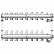 Коллектор Wester нерж. 1"-3/4 в сборе на 8 выходов с 2 заглушками, W903.8 Коллектор Wester нерж. 1"-3/4 в сборе на 8 выходов с 2 заглушками, W903.8