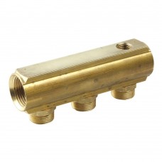 Коллектор HENCO латунный под евроконус с отверстием для воздухоотводчика, 1" - 8x3/4"НР - 3/8" Коллектор HENCO латунный под евроконус с отверстием для воздухоотводчика, 1" - 8x3/4"НР - 3/8"