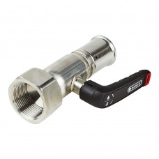 Кран шаровой HENCO из нерж. стали с ручкой, пресс-ВР 32x1 1/4" Кран шаровой HENCO из нерж. стали с ручкой, пресс-ВР 32x1 1/4"