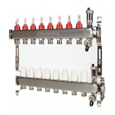 Коллектор Royal Thermo нерж. в сборе с расходомерами 1" ВР-3/4" НР с автомат. воздухоотвод-ми 8 вых. Коллектор Royal Thermo нерж. в сборе с расходомерами 1" ВР-3/4" НР с автомат. воздухоотвод-ми 8 вых.