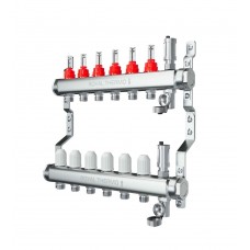 Коллектор Royal Thermo нерж. в сборе с расходомерами 1" ВР-3/4" НР с автомат.воздухоотвод-ми 12 вых. Коллектор Royal Thermo нерж. в сборе с расходомерами 1" ВР-3/4" НР с автомат.воздухоотвод-ми 12 вых.