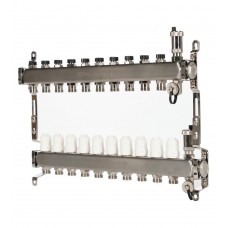 Коллектор Royal Thermo нерж. в сборе универсальный 1" ВР-3/4" НР с автомат. воздухоотвод-ми 10 вых. Коллектор Royal Thermo нерж. в сборе универсальный 1" ВР-3/4" НР с автомат. воздухоотвод-ми 10 вых.