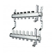 Коллектор Royal Thermo нерж. в сборе универсальный 1" ВР-3/4" НР с автомат. воздухоотвод-ми 11 вых. Коллектор Royal Thermo нерж. в сборе универсальный 1" ВР-3/4" НР с автомат. воздухоотвод-ми 11 вых.