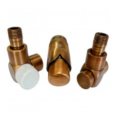 Комплект термостатический SCHLOSSER 1/2 трёхосевой, левый, для пластика, латунь антик Комплект термостатический SCHLOSSER 1/2 трёхосевой, левый, для пластика, латунь антик