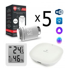 Комплект управления Royal Thermo для 5 радиаторов по Wi-Fi Smart Heat HH-01/THS30ZB, белый Комплект управления Royal Thermo для 5 радиаторов по Wi-Fi Smart Heat HH-01/THS30ZB, белый