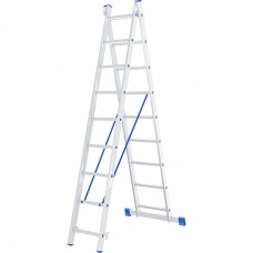 Лестница, 2 х 9 ступеней, алюминиевая, двухсекционная СИБРТЕХ 97909 Лестница, 2 х 9 ступеней, алюминиевая, двухсекционная СИБРТЕХ 97909