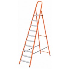 Стремянка, 10 ступеней, стальной профиль, ступени сталь, оранжевая СИБРТЕХ 97973 Стремянка, 10 ступеней, стальной профиль, ступени сталь, оранжевая СИБРТЕХ 97973