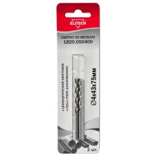 Elitech Сверло 4.0х75 HSS-G 2шт 1820.050400 Elitech Сверло 4.0х75 HSS-G 2шт 1820.050400