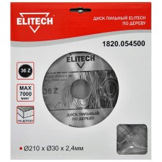 Elitech Диск пильный 210х30 36зуб 1820.054500 Elitech Диск пильный 210х30 36зуб 1820.054500