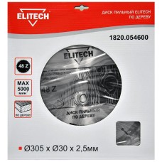 Elitech Диск пильный 305х30 48зуб 1820.054600 Elitech Диск пильный 305х30 48зуб 1820.054600