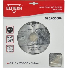 Elitech Диск пильный 210х32/30 48зуб 1820.055600 Elitech Диск пильный 210х32/30 48зуб 1820.055600