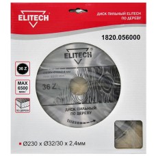 Elitech Диск пильный 230х32/30 36зуб 1820.056000 Elitech Диск пильный 230х32/30 36зуб 1820.056000