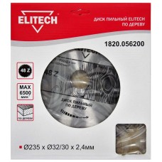 Elitech Диск пильный 235х32/30 48зуб 1820.056200 Elitech Диск пильный 235х32/30 48зуб 1820.056200