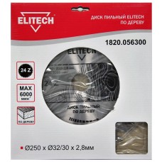Elitech Диск пильный 250х32/30 24зуб 1820.056300 Elitech Диск пильный 250х32/30 24зуб 1820.056300