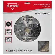 Elitech Диск пильный 255х32/30 72зуб 1820.056900 Elitech Диск пильный 255х32/30 72зуб 1820.056900