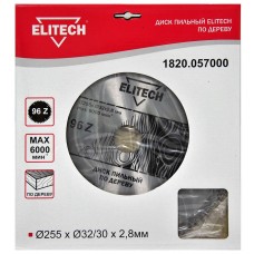 Elitech Диск пильный 255х32/30 96зуб 1820.057000 Elitech Диск пильный 255х32/30 96зуб 1820.057000