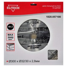 Elitech Диск пильный 300х32/30 48зуб 1820.057100 Elitech Диск пильный 300х32/30 48зуб 1820.057100