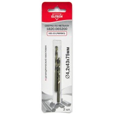 Elitech Кобальтовое сверло 4.2х75 2шт 1820.065200 Elitech Кобальтовое сверло 4.2х75 2шт 1820.065200