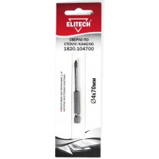Elitech Сверло 4х70мм HEX1/4' стекло 1820.104700 Elitech Сверло 4х70мм HEX1/4' стекло 1820.104700