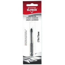 Elitech Сверло 6х75мм HEX1/4' стекло 1820.104900 Elitech Сверло 6х75мм HEX1/4' стекло 1820.104900