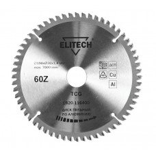 Elitech Диск пильный 190х30 60зуб алюминий 1820.116400 Elitech Диск пильный 190х30 60зуб алюминий 1820.116400