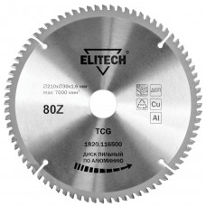 Elitech Диск пильный 210х30 80зуб алюминий 1820.116500 Elitech Диск пильный 210х30 80зуб алюминий 1820.116500
