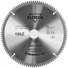 Elitech Диск пильный 216х30 100зуб алюминий 1820.116600 Elitech Диск пильный 216х30 100зуб алюминий 1820.116600
